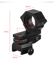 Support d'anneau optique de visée télescopique 25.4/30mm avec pince de lampe de poche en aluminium à base de 20mm et accessoires de chasse à réglage d'angle