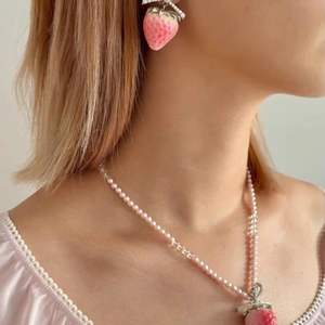 תכשיטי אופנה תכשיטים חרוזים שרשראות פנינים ורוד תות תליון שרשראות שרשראות לבחורה - Product Image 5