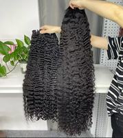 Extensions de Cheveux Bouclés Remy Naturels Importés Double Drawn de Haute Qualité 100% Cheveux Humains Bruts 100 Grammes Toutes Couleurs Adaptées Pixie Curly