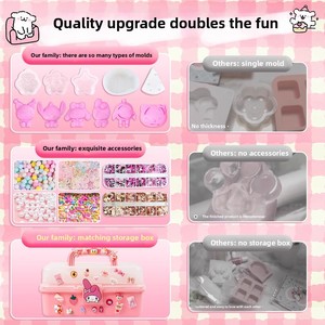 Kit Complet Unisexe DIY pour la Fabrication de Jouets en Silicone à Presser pour Enfants de 5 à 7 Ans, avec Colle AB Faite Main, Moules à Motifs Mignons, Emballé en Boîte, 14+ - Product Image 5