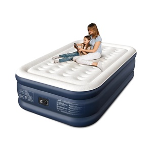 Colchón Inflable Doble Plegable de 18 Pulgadas de Alto con Bomba Integrada para Uso en Interiores/Exteriores, Hospitales y Parques - Product Image 1