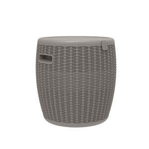 كرسي حديقة من الروطان مع طاولة على شكل برميل نبيذ ومبرد للمشروبات - Product Image 4