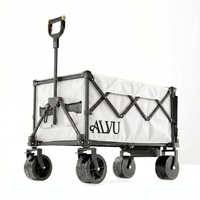 Véhicule de camping électrique pliable télécommandé en métal ; Remorque assistée tout-terrain ; Poussoir-tirette tout-en-un pour pique-nique et camping