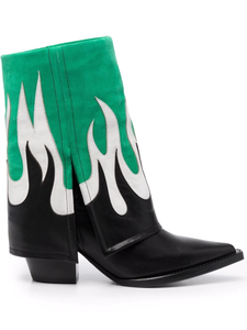 2024 moda personalizada vaquero occidental estilo vaquera <span class=keywords><strong>botines</strong></span> de mujer bordado tacones bajos plataforma superior otoño verano tamaño grande - Product Image 3
