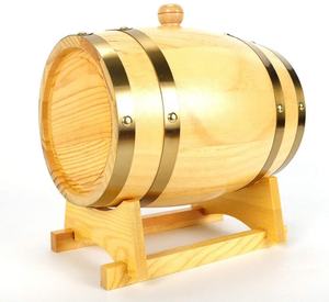 برميل نبيذ خشبي, برميل خشبي 5 لتر لتخزين النبيذ والخمر ويسكي <span class=keywords><strong>Rum</strong></span> مع صنبور وقاعدة - Product Image 4