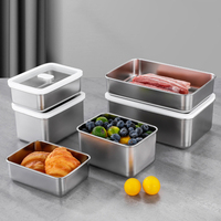 Edelstahl-Lebensmittelbehälter mit Glasdeckeln Snackboxen Lunchbox Luftdicht Mikrowellen- und Spülmaschinenfest