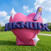 Ballon géant en PVC de haute qualité pour événement promotionnel, modèle cœur gonflable extérieur, plus de 3,6 m de haut