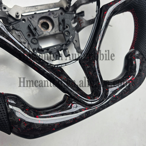 สินค้าขายดี พวงมาลัยรถยนต์ Honda Civic รุ่นที่ 8 ทำจากคาร์บอนไฟเบอร์แบบฟอร์จ  หนังแบบเจาะรู  ลายเส้น - Product Image 4