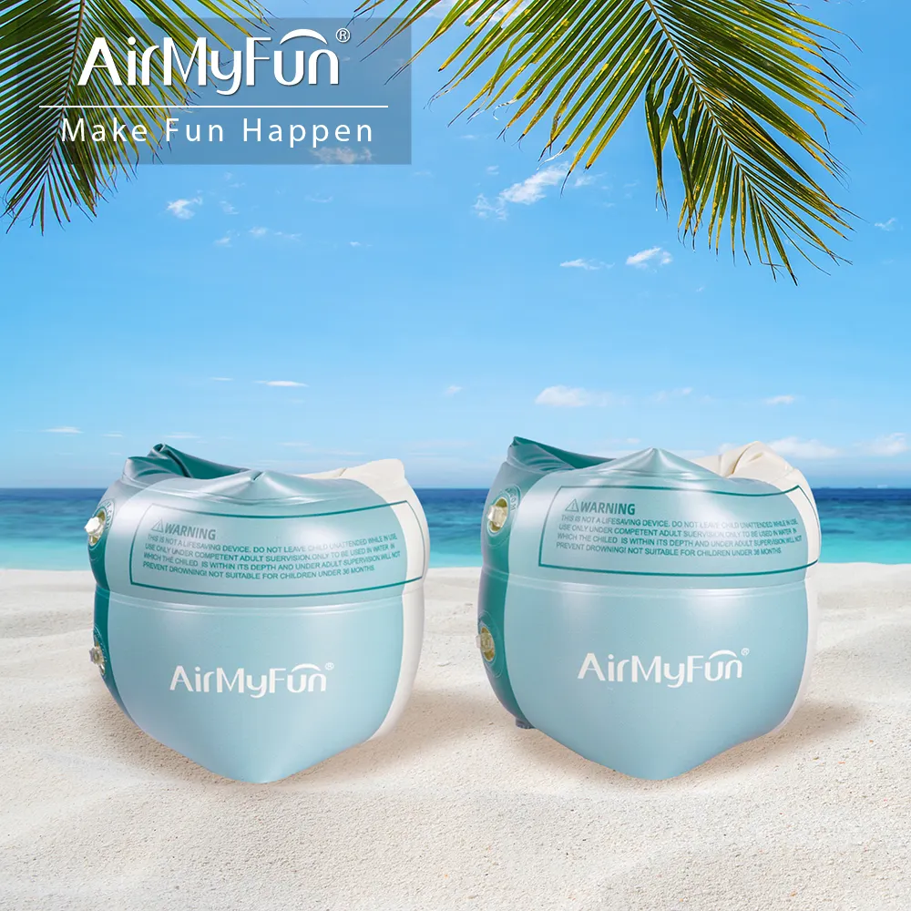 AirMyFun ใหม่และออกแบบใหม่เด็กชุดลอยความปลอดภัยการฝึกอบรมของเล่นสายรัดแขนว่ายน้ําพองสระว่ายน้ําลอยแหวน