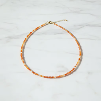 Collar de Piedras Naturales Facetadas Mini, con Cuentas de Cristal Curativas, Chapado en Oro Clásico, Unisex