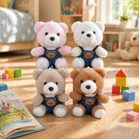 Porte-clés en peluche ours en jean mini kawaii, jouet doux et moelleux, pendentif de sac, breloque d'anime