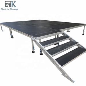 Equipo de Escenario Portátil de Madera Contrachapada para Conciertos y Eventos, Plataforma de Escenario de 4x4 pies y 4x8 pies de Rápida Instalación para Espectáculos - Product Image 1