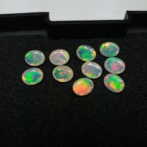 Piedras Preciosas Sueltas de Ópalo Blanco Etíope Welo Fire Sintético (Creado en Laboratorio) Facetado Ovalado de 8x10 mm, Certificado por Terceros, 1.65 Quilates - Product Image 6