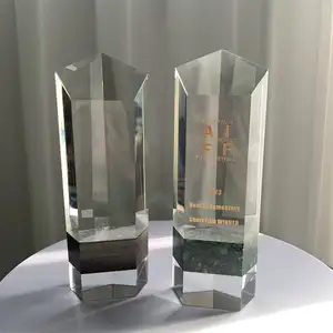 ADL新製品卸売ペンタゴンクリスタルガラストロフィー賞石付き格安卸売トロフィー