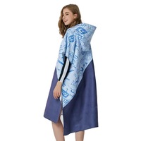 Toalla de microfibra personalizada para adultos, poncho con capucha, toalla de playa, bata cambiante para nadar, surf