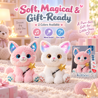 Fabricant de jouets en peluche, poupée chat en peluche douce, joue de la musique, bouge le corps, oreilles lumineuses, poupée électrique intelligente pour enfants