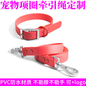 Ensemble collier et laisse pour chien en PVC, couleur unie, confortable, toutes saisons, style simple - Product Image 5