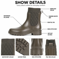 Bottes de pluie courtes Chelsea pour femmes, usage quotidien en extérieur, imperméables en PVC, bottines antidérapantes à semelle crantée, faciles à enfiler, design couleur personnalisé