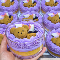 Bougie parfumée artisanale en cire de soja, motif ours adorable, crème fouettée aux fruits, pour décoration intérieure, cadeau d'anniversaire ou de Thanksgiving