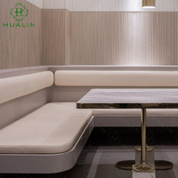 HUALIN Cabine de canapé de restaurant de luxe de style moderne Cabine de table et chaises de restaurant sur le thème des cafés d'hôtel