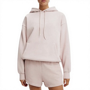 Sudadera Extra Grande para Mujer, Color Sólido, 100% Algodón, 380 GSM, Felpa, con Bolsillo, Manga Larga, para Otoño e Invierno - Product Image 1