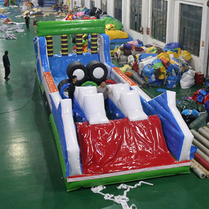 Parcours d'obstacles gonflable JUNAO, <span class=keywords><strong>barrière</strong></span> <span class=keywords><strong>de</strong></span> jeu sur terre, utilisation commerciale, PVC écologique, technologie <span class=keywords><strong>de</strong></span> double couture, 10 personnes - Product Image 5