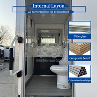 Remorque WC portable de haute qualité, 2 postes, boîtier blanc avec lavabo, pour événements extérieurs, construction et location