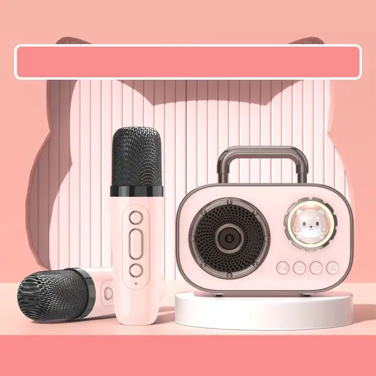 Neuzugang kabelloser Mini-Karaoke-Lautsprecher und Mikrofon tragbarer Haushalt Party-Lautsprecher Geschenk für Kinder Geschenk