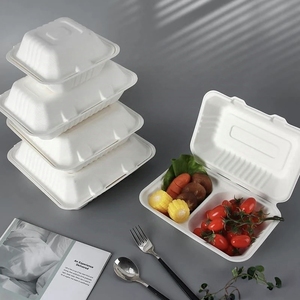 Bền vững bã mía đưa ra thực phẩm container compostable mía vỏ sò hộp sinh thái thân thiện phân hủy sinh học ăn trưa hộp - Product Image 6