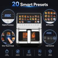 Nouvelle Friteuse à Air Intelligente 9L 2026 avec Démarrage Retardé, Double Chauffage, 20 Programmes Automatiques, Écran Numérique, Acier Inoxydable et Fenêtre Visible