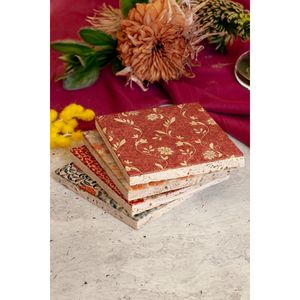 Flower01-2 4-Piece Floral Design Stone Coasters <b>Set</b> for Home and Office Decor Premium Promotional - Product Image 3