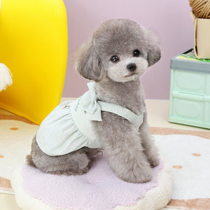 Vestido de verano delgado para perros, estilo coreano, dinámico, con correa, fabricante mayorista de vestidos para perros, ropa para perros - Product Image 5