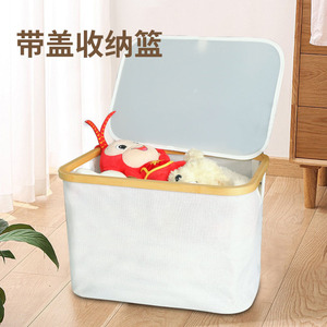 Oxford cloth <b>laundry</b> <b>basket</b>, <b>foldable</b>, luxurious fabric storage <b>basket</b>, Japanese style toy and clothing storage box for home - Product Image 4