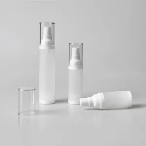 15 ml 30 ml 50 ml AS kappe transparente kundendefinierte luftlose flaschen sprühflasche aus kunststoff serum lotion luftlose pumpflasche