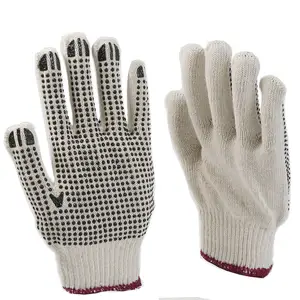 Fil de polyester gants à points PVC perle gant de protection Du Travail