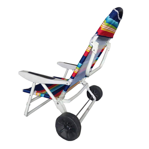 Kejie Modern Outdoor Furniture Portable Lightweight Fold <b>Backpack</b> Metal Kid 600D Polyester Fishing Style Beach Chair <b>with</b> <b>Wheel</b> - Product Image 4