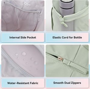 กระเป๋าโยคะมีซิปอเนกประสงค์สำหรับผู้หญิง, กระเป๋าสำหรับเดินทางสามารถพับเก็บได้ในระยะสั้นกันน้ำแห้ง - Product Image 4