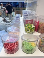 Équipement pour épicerie, bac à bonbons en plastique transparent hermétique de qualité alimentaire, contenants alimentaires, rangement pour bonbons halal, bonbons gélifiés