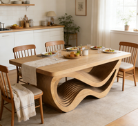 Table à manger en bois personnalisée paramétrique, table basse, design artistique unique, meubles, maison, restaurant, hôtel