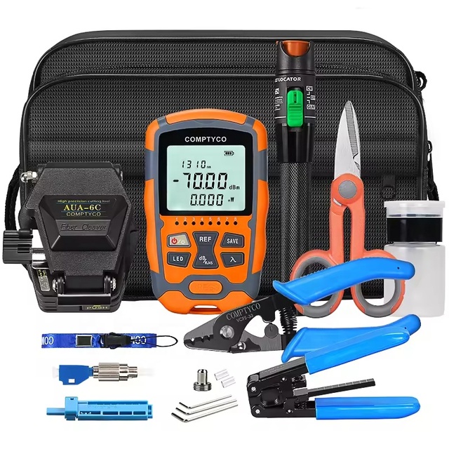 FTTH Fiber Tool Kit Fiber Cleaver 4 in 1 Mini Optical Power Meter with 30mw Visual Fault Locator Kit De Fibra Optica