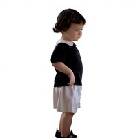 Shorts amples à taille élastique avec poches festonnées pour bébés, décontractés avec boutons décoratifs, pour garçons et filles, été