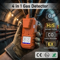 El mejor detector de gas explosivo 4 en 1 rentable tipo voz EX CO O2 H2S Sistema de detección de gas combustible para espacios confinados