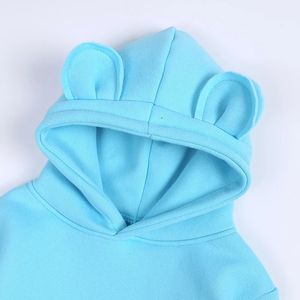 Survêtement à capuche pour enfants, ensemble décontracté en molleton, pour garçons et filles, pull-over à oreilles, 2 pièces, <span class=keywords><strong>2022</strong></span> - Product Image 5