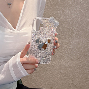Sang trọng long lanh Chuột gương TPU trường hợp điện thoại cho iphone17 Pro Max Bowknot thiết kế phong cách Hàn Quốc cô gái Thiết kế <span class=keywords><strong>iPhone</strong></span> bìa cho 16 15 - Product Image 2