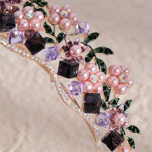 वाह शीला थोक फैशन लक्जरी दुल्हन शादी मुकुट तीरस रंग क्रिस्टल गैजेट - Product Image 4