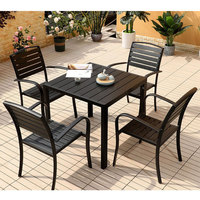Ensemble de mobilier de jardin de luxe populaire pour l'extérieur, table de salle à manger et chaises empilables pour patio et restaurant