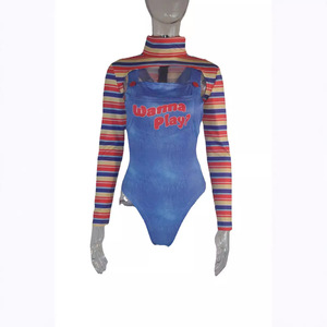 Costumes d'Halloween pour femmes 2pcs Scary Nightmare Killer Doll Wanna Play Movie Character Body Halloween <span class=keywords><strong>Chucky</strong></span> Doll Costume Set - Product Image 4