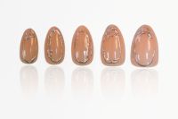 Uñas Postizas de Gel ABS con Estampado Dorado, Diseño Abstracto Metálico, Línea Cromada, Almendradas Medianas, Venta al por Mayor