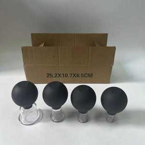 Ensemble de ventouses pour le visage et le corps, 4 ventouses en verre à aspiration sous vide, soulagement de la <span class=keywords><strong>cellulite</strong></span>, massage, spa, utilisation à domicile - Product Image 5