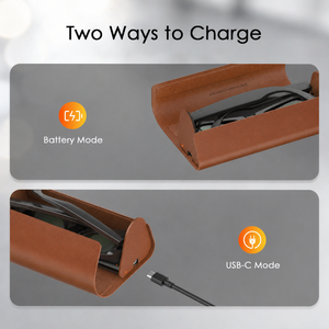 Étui de charge pliable en cuir PU, chargeur portable 2000 mAh avec indicateur LED, nouvelle sacoche de charge pour <span class=keywords><strong>lunettes</strong></span> <span class=keywords><strong>RayBan</strong></span> Meta AI - Product Image 5